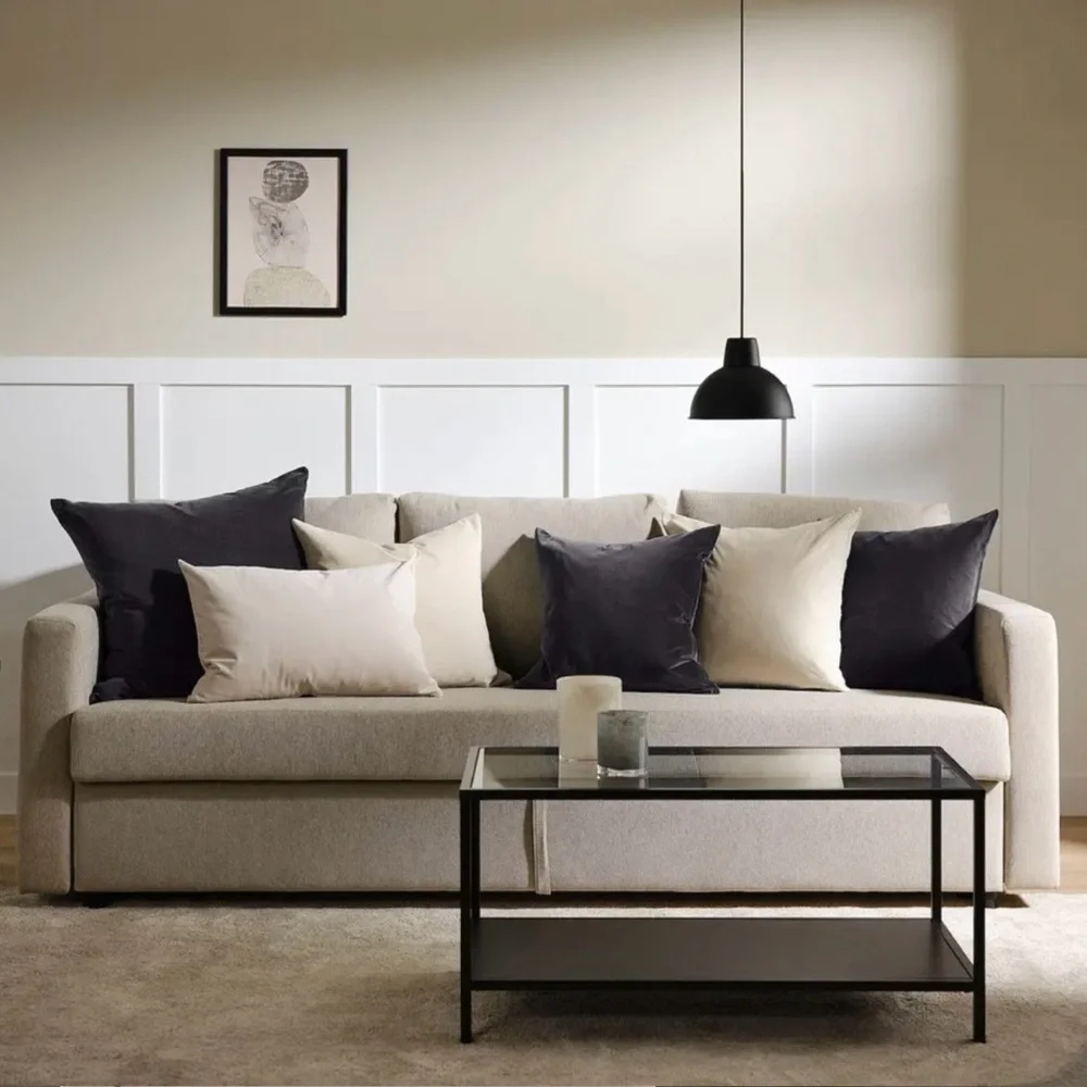 IKEA SANELA Bundle of 4x Light Beige Accent Pillow Covers, 16 x 23, 26 x 26
